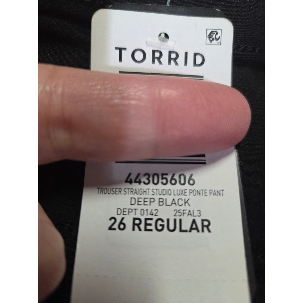 Torrid Studio Luxe Ponte Pant Deep Black‎ Straight Leg Trouser 26 Regular - Picture 7 of 8